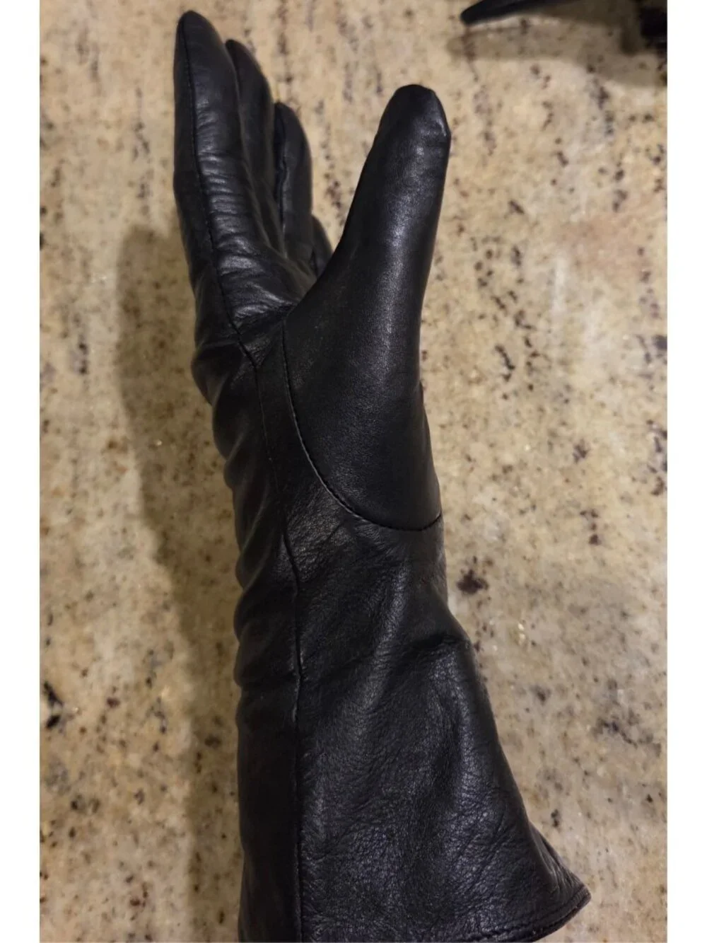 Merona Women's M/L Black Soft Leather Gloves Animal Print Lined